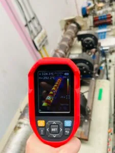 การวัดค่าความร้อนด้วยกล้องตรวจจับอินฟาเรดก่อนหุ้มฉนวนกันความร้อน