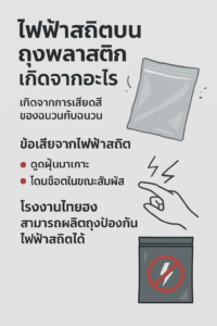 ถุงพลาสติกที่มีคุณสมบัติป้องกันไฟฟ้าสถิตซึ่งช่วยลดการสะสมของประจุไฟฟ้าบนผิวถุง