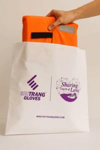 ถุง HDPE สีขาวนม พิมพ์ 1 สี ถุง HD สีขาวนมพิมพ์ลาย บรรจุใส่เสื้อชูชีพ