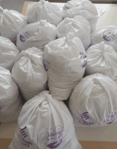 ถุง HDPE สีขาวนม พิมพ์ 1 สี ถุงขาวนมพิมพ์ลาย