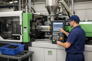 เครื่องฉีดพลาสติก เครื่องขึ้นรูปชิ้นงานพลาสติกแบบ Molding Injection หรือเครื่องฉีดพลาสติกใส่แม่พิมพ์โลหะ