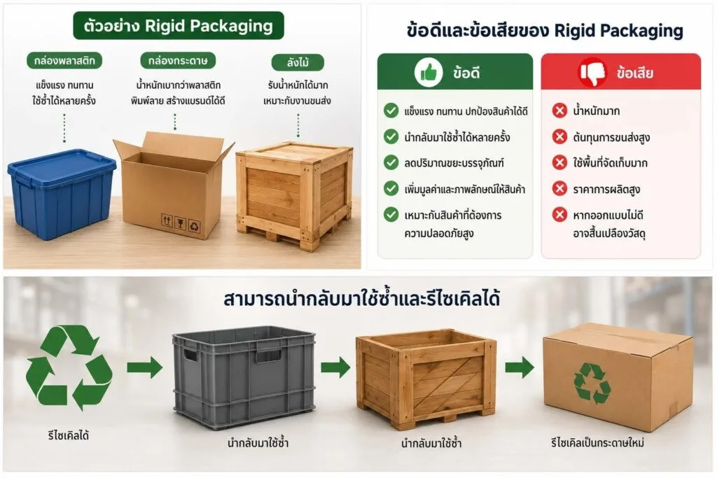 Rigid Packaging หรือ บรรจุภัณฑ์ชนิดแข็ง Rigid Packaging ที่สามารถนำกลับใช้ซ้ำได้
